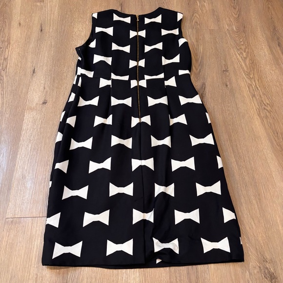 Kate Spade Women’s Cora Bow AOP Midi Shift Dress Viscose Black White Size 12 - Picture 3 of 12